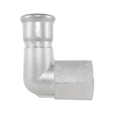 F07 Übergangswinkel 90° aus Edelstahl - Pressfitting mit M-Kontur - 18 x 1/2 