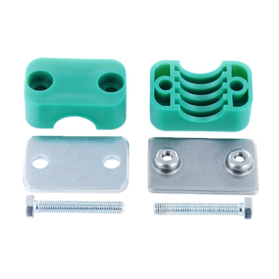 Produktbild von Doppelrohrschelle Für Hydraulikschlauch 15 Mm – Mit Schweißplatte, DIN 3015 T3