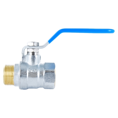 #2 Messing Kugelhahn 2 teilig mit Hebelgriff - AG/IG - voller Durchgang - PN 25 - 1/4