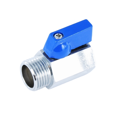 #6 Messing MINI Kugelhahn mit Flügelgriff - AG/IG - reduzierter Durchgang - PN 16 - 1/8