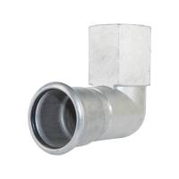 F07 Übergangswinkel 90° aus Edelstahl - Pressfitting mit M-Kontur - 18 x 3/4 