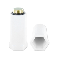 10x Baustopfen mit Messinggewinde - WEISS -  1/2