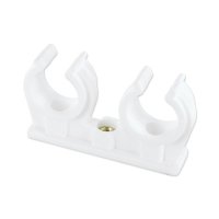 50x Rohrclip doppelt aus Kunststoff - 12 mm