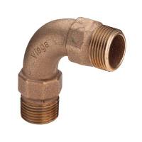 Viega #3001 Bogen 90° aus Rotguss - AG x AG - 1 1/4